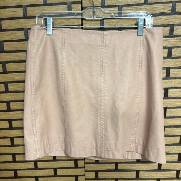Free People Dresses & Skirts - Free People Pink Modern Femme Vegan Leather Skirt Size 12